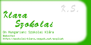 klara szokolai business card
